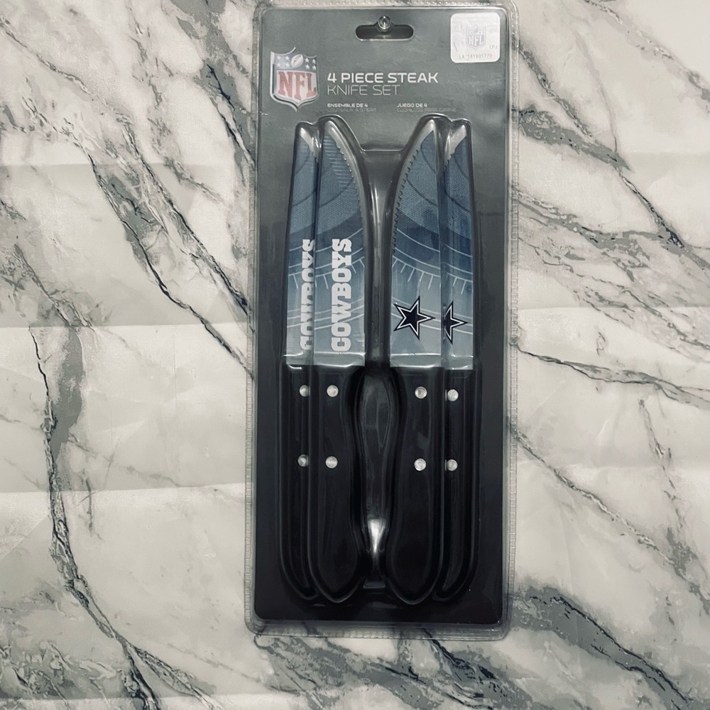 NFL Cowboys Blue and Black Steak Knife Set